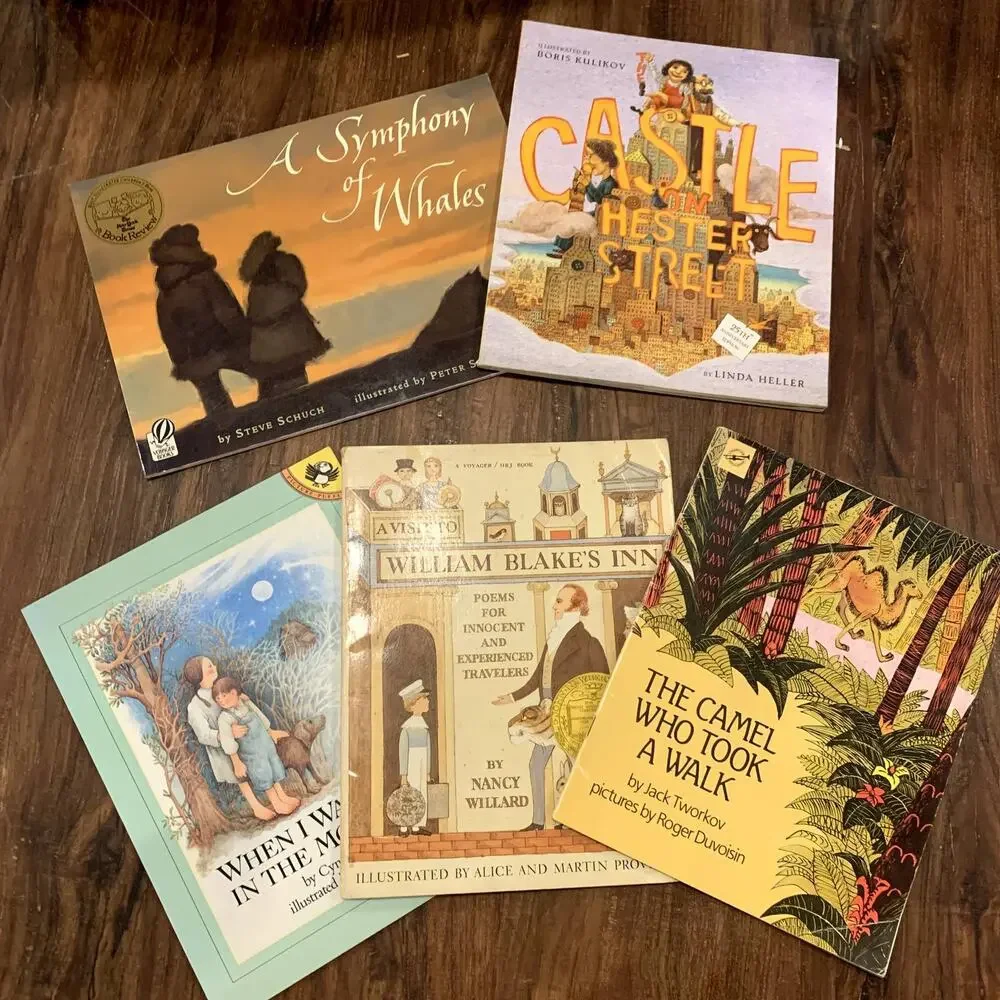 5 Children's Picture Books Stories Poems Caldecott Honor Paperbacks